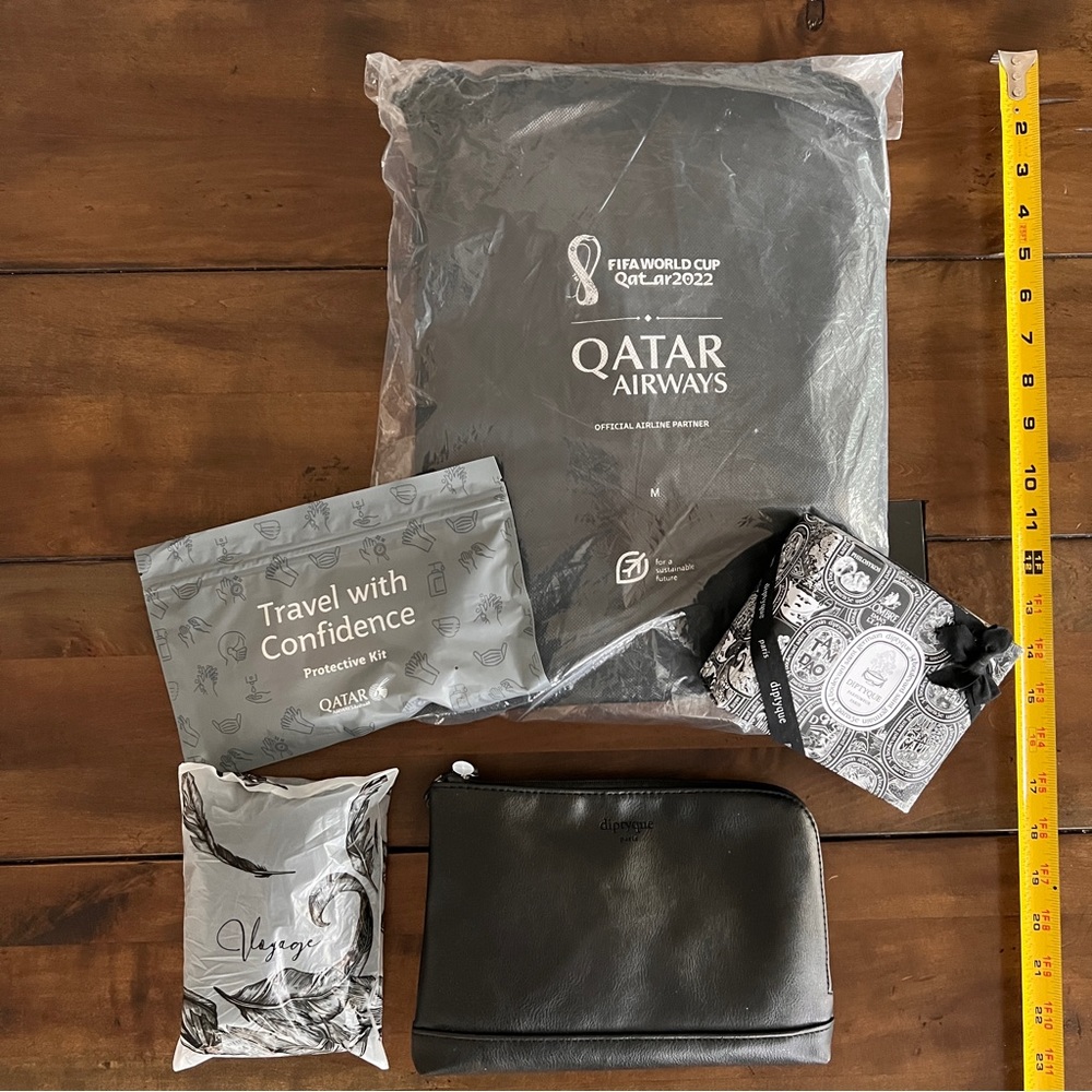 Qatar Airways Business Class Amenity Kit w/ Diptyque Products & Pajamas (New)